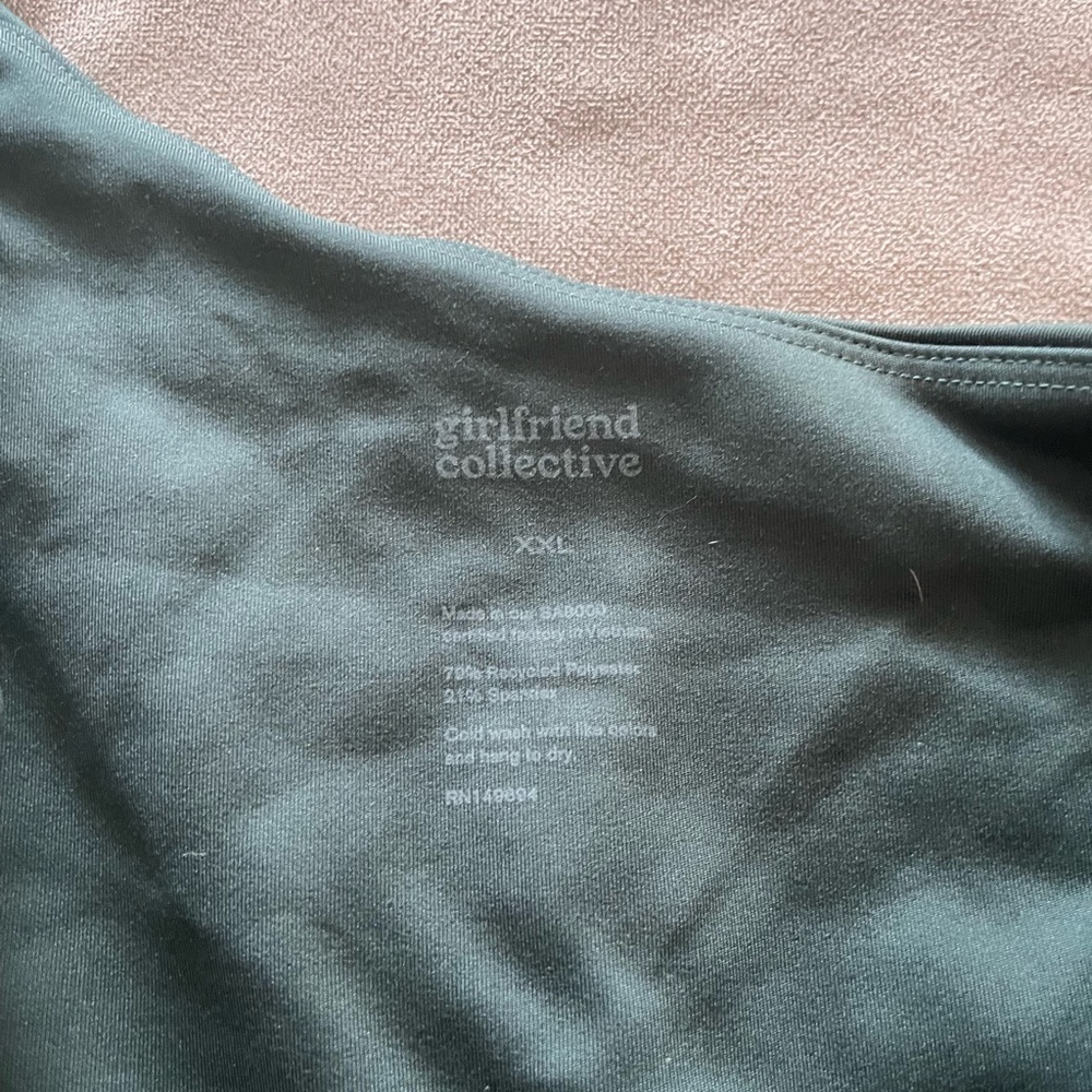 Girlfriend Collective Bianca One Shoulder Exercise Athletic Dress Moss XXL - Picture 8 of 8